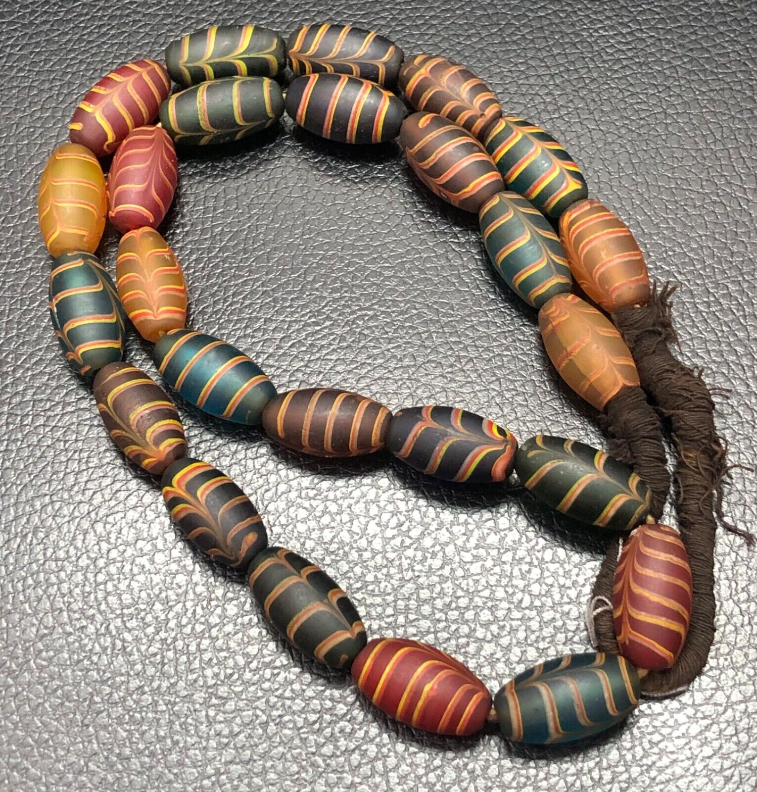 Vintage African Trade Glass Beads Strand, Beautiful Genuine Glass Beads 13mm