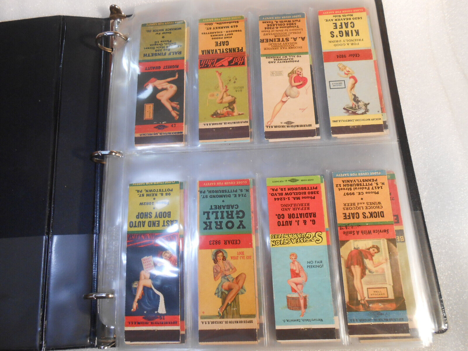 VINTAGE GIRLIE PIN UP MATCH COLLECTION  - 200+ Full Covers, Untruck,Near Mint .