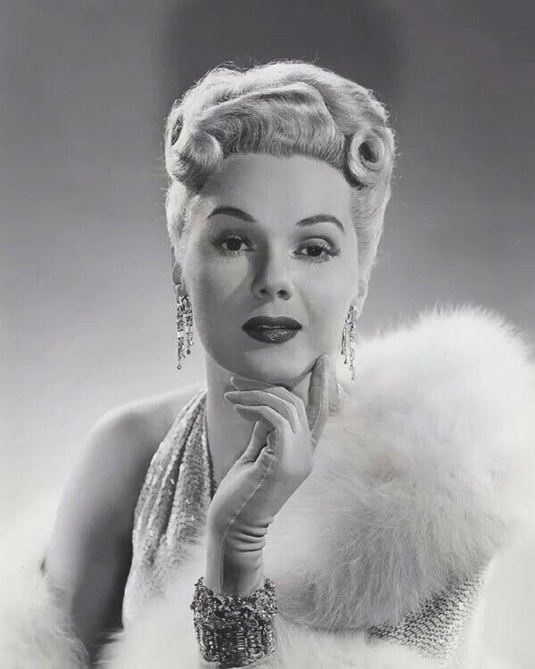 Adele Jergens 1950's Breathtaking Glamour Portrait Fur Coat Diamonds 8x10 Photo