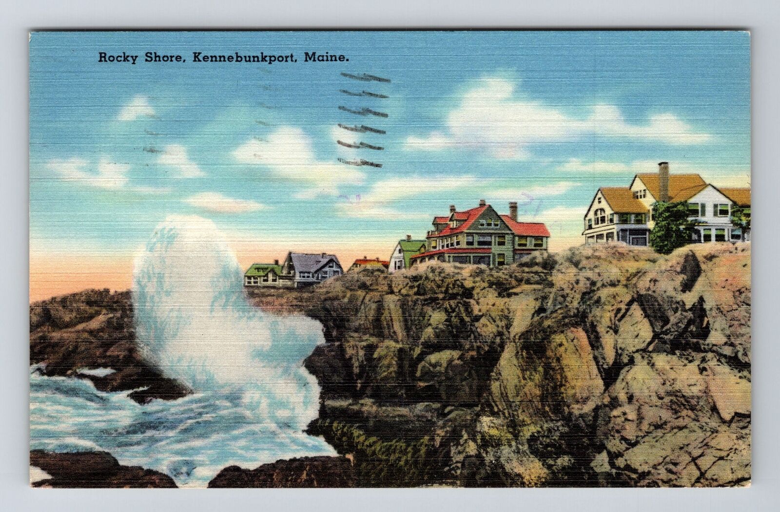 Kennebunkport ME-Maine, Rocky Shore, c1973 Vintage Postcard