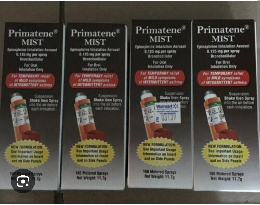 Primatene MIST Epinephrine 160 Sprays Each. 4 Inhalers Exp 2025 GREAT DEAL Lot 4