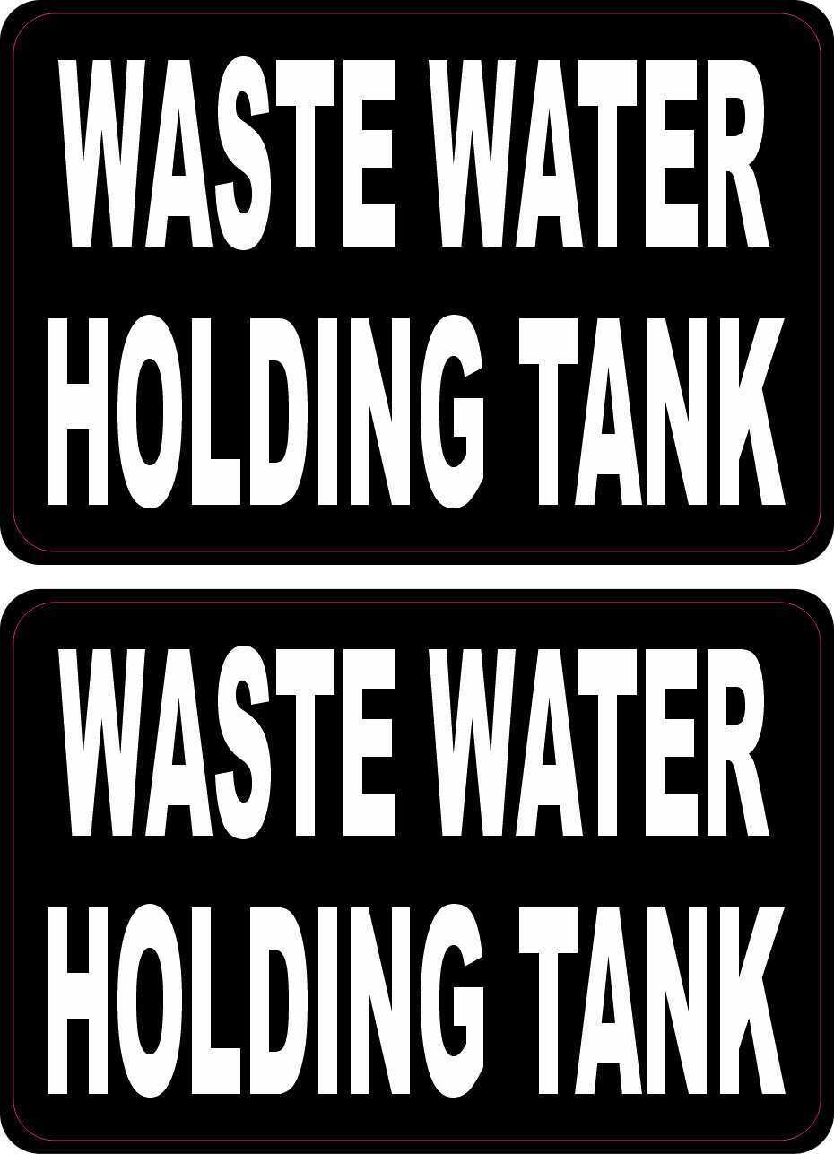 3in x 2in Waste Water Holding Tank Vinyl Stickers Car Truck Vehicle Bumper Decal