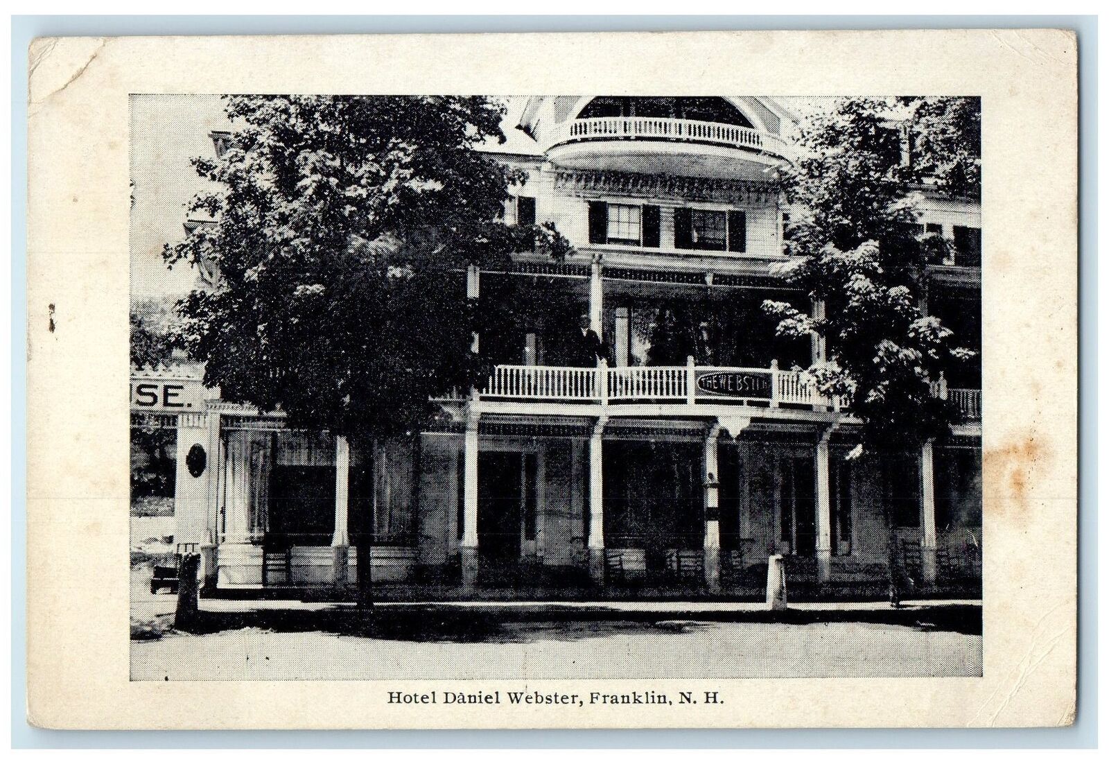 1929  Hotel Daniel Webster Exterior Franklin New Hampshire NH Posted Postcard