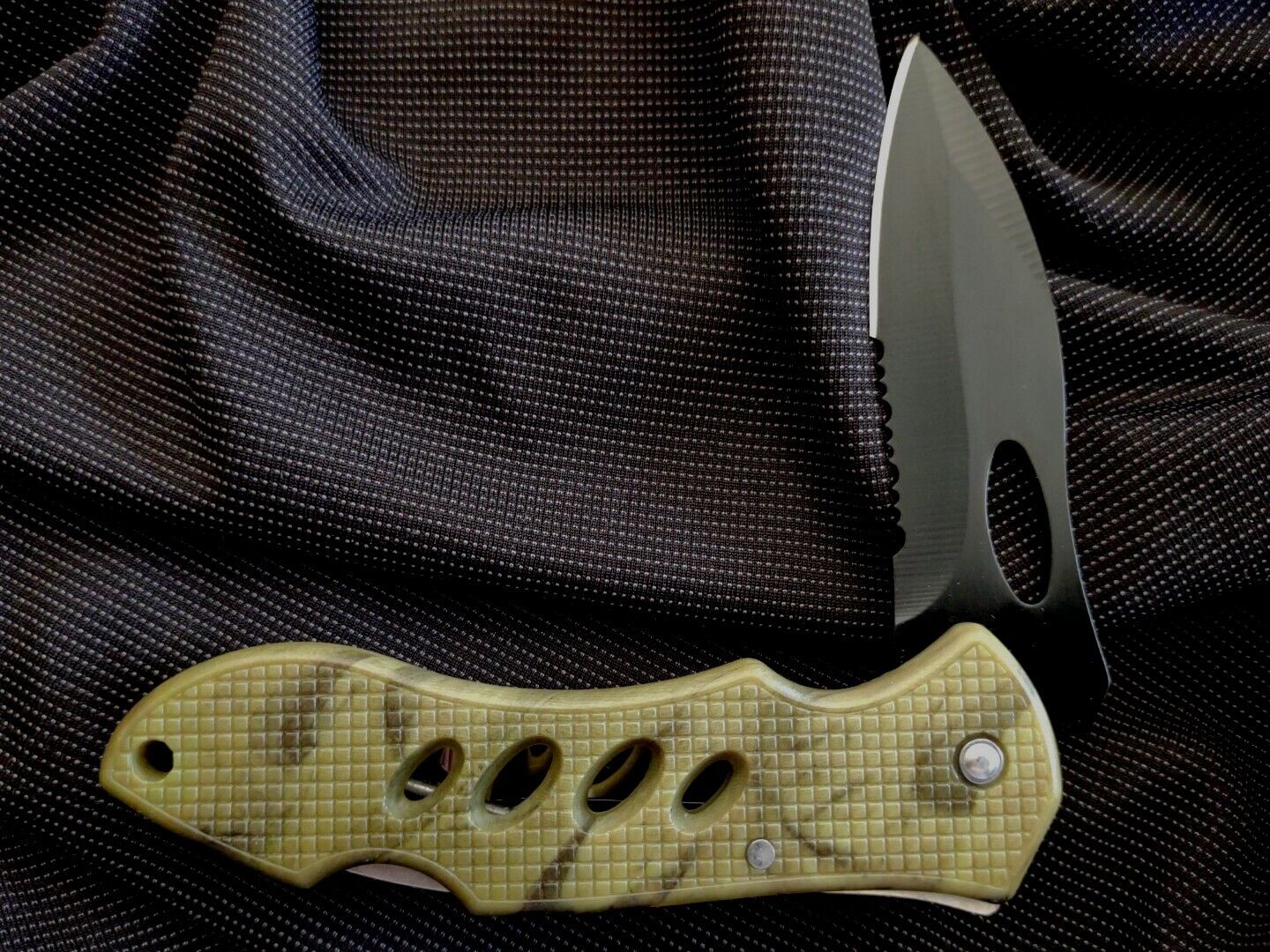 Camo Black Folding Lockback Pocket Knife EDC - Free Same Day Shipping