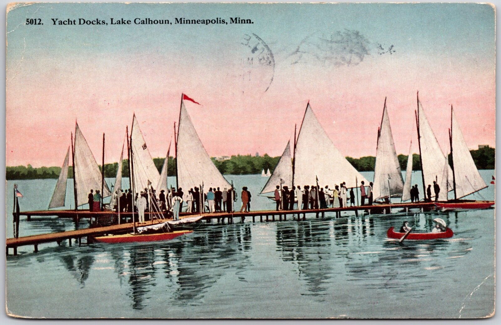 Minneapolis Minnesota Lake Calhoun Yacht Docs  DB Postcard