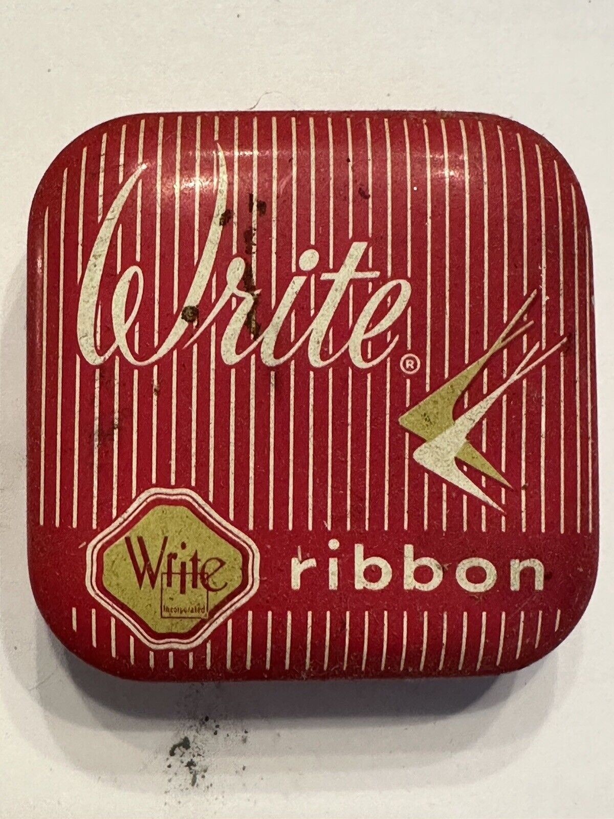 Vintage Beautiful Write typewriter ribbon Tin With Ribbon & Instructions IBM