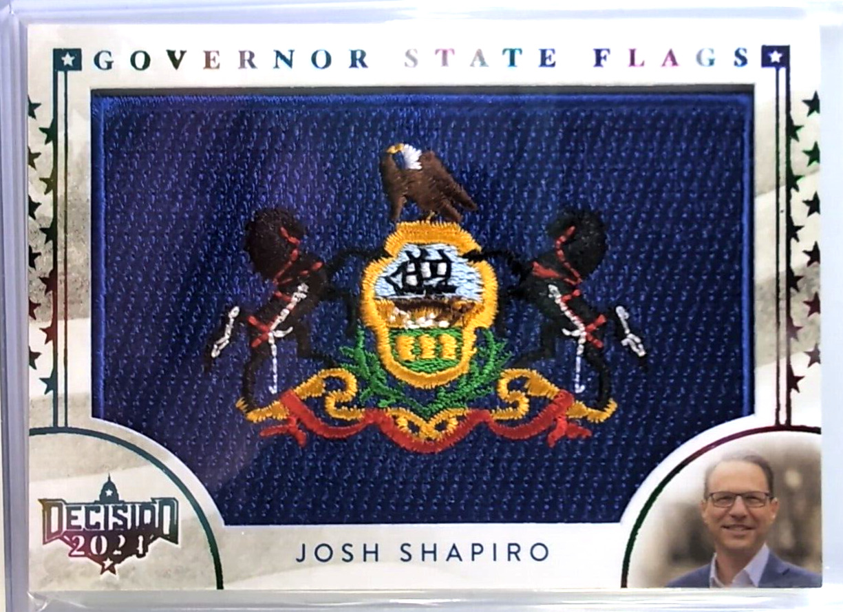 Rare Decision 2024 JOSH SHAPIRO Rainbow Rookie RC Governor State Flags, #'d 1/5