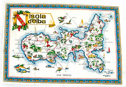 Isola d'Elba, Italy Souvenir Linen Tea Towel - Kitchen Towel, Made in Italy