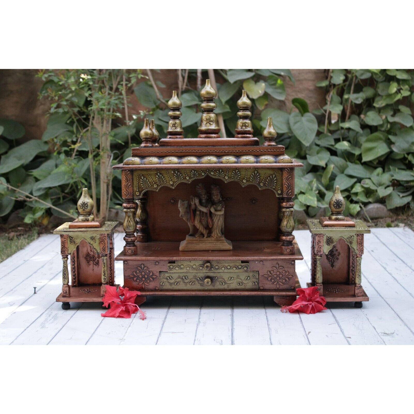 Wooden Temple Buy Big One & Get Two Free Big Size Hindu Pooja Mandir For Home