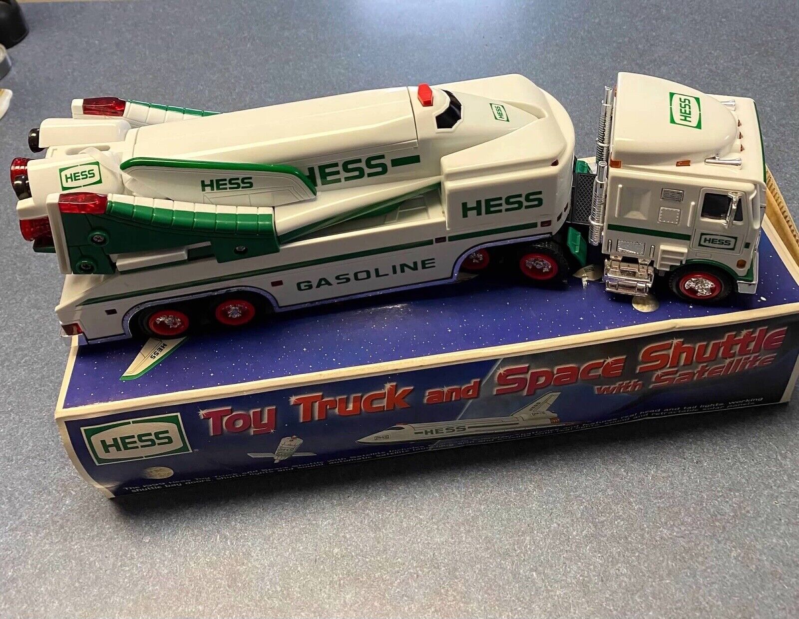 Vintage 1999 Hess Toy Truck and Space Shuttle With Satellite- New In Box