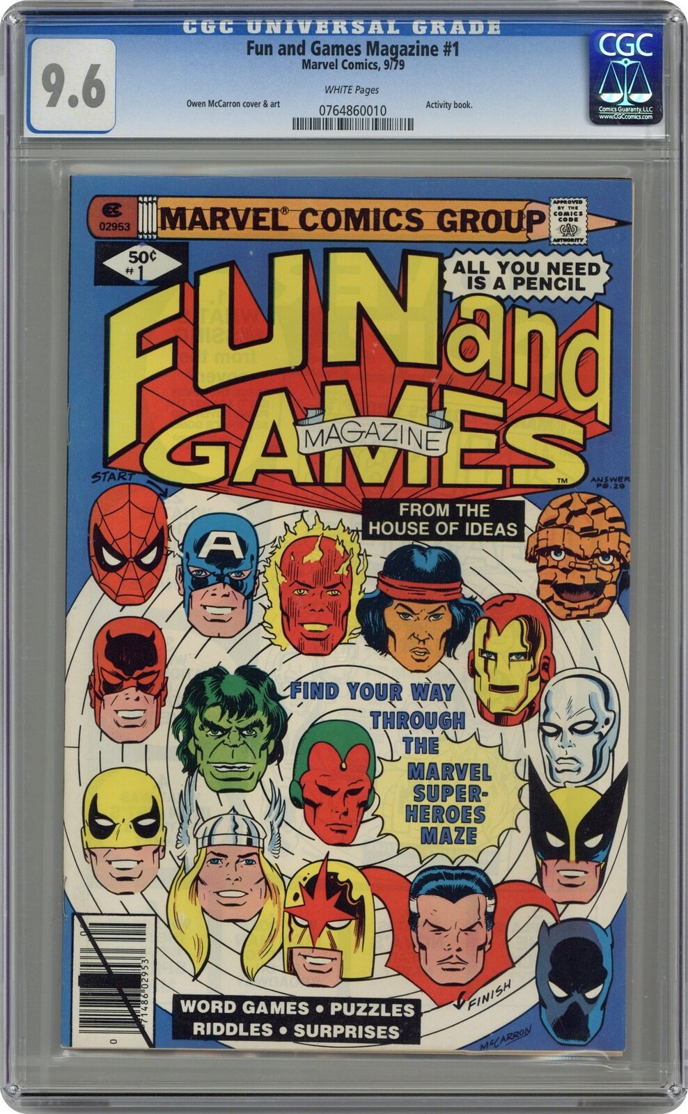 Marvel Fun and Games #1 CGC 9.6 1979 0764860010