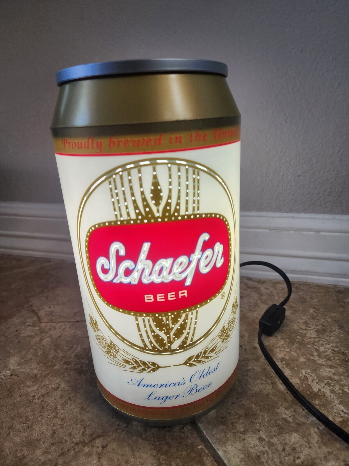 antique beer sign light up Schaefer fine Beer VTG Motorized Animated Can