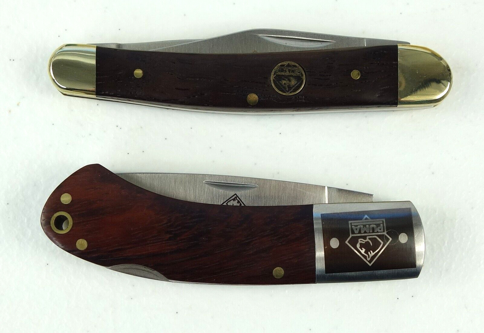 Lot of 2 Puma SGB Shadow 3040 & Junior Folding Knife German Blade Stainless