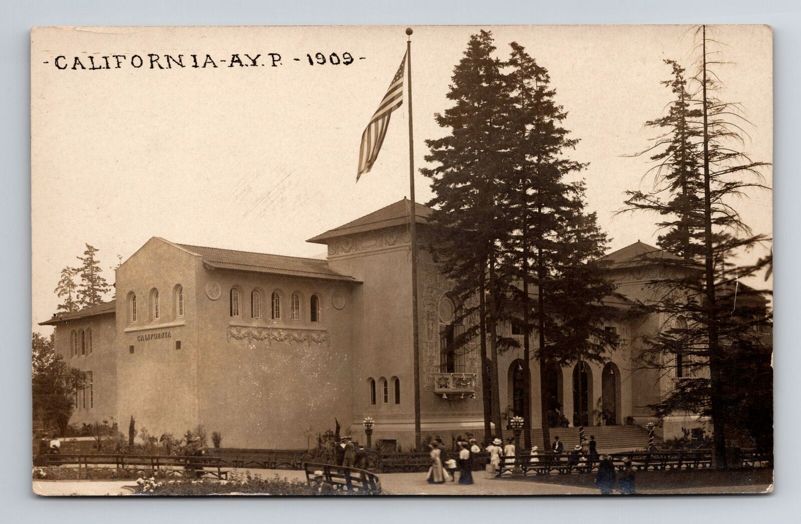 Seattle WA-Washington RPPC, AYP Expo 1909 California Building, Vintage Postcard