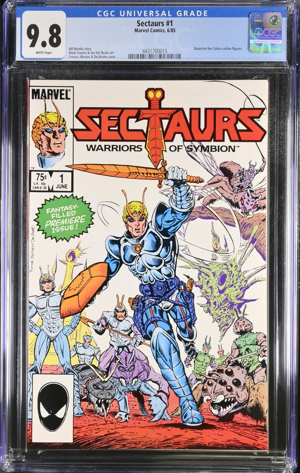Sectaurs (1985) #1 CGC NM/M 9.8 White Pages Marvel