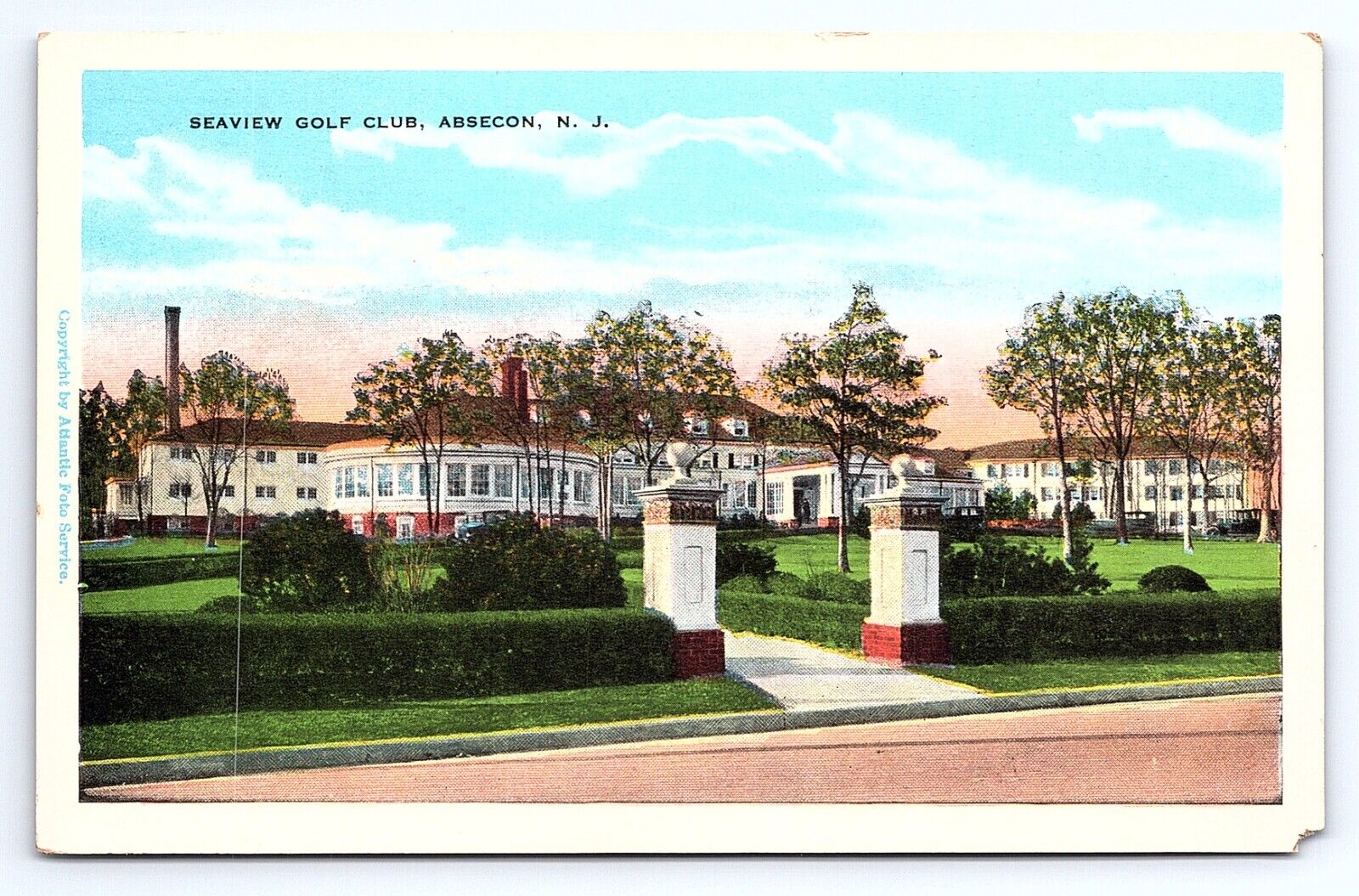 Postcard Seaview Golf Club Absecon New Jersey NJ (Missing piece-bottom right)
