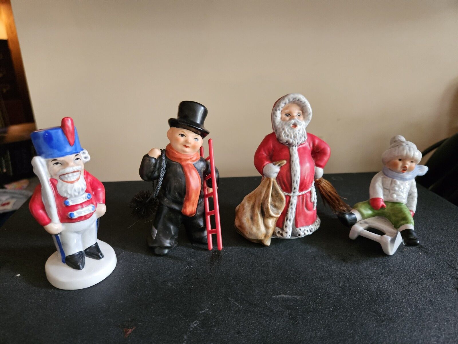 Vintage Goebel Christmas Figurines Small 4 Piece Set Excellent Condition. 