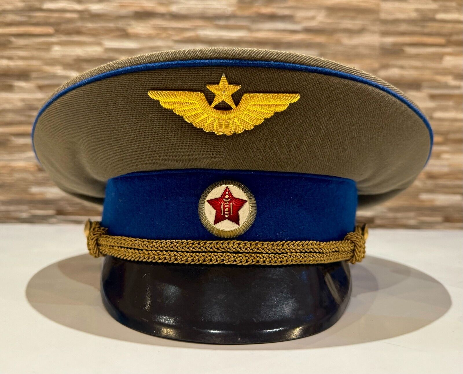 *VERY RARE* Mongolian People's Army Air Force Officer Visor Hat Cap ORIGINAL