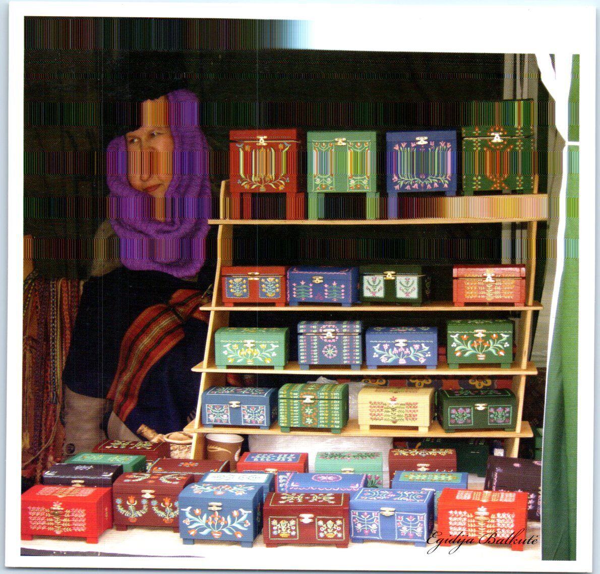 Postcard - Decorated Box Store Scene