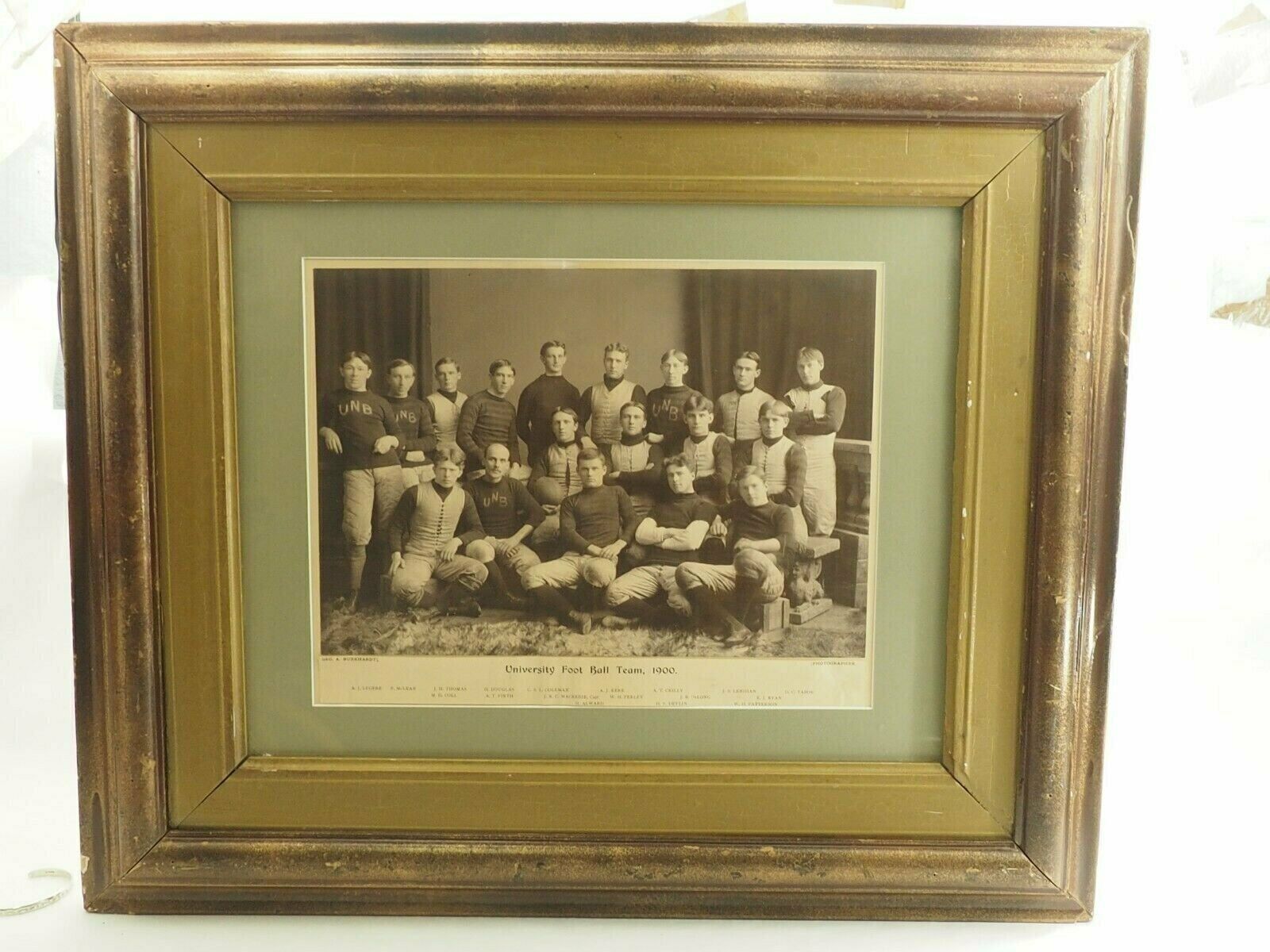 University of New Brunswick Football Team 1900 Geo. A. Burkhardt Photographer