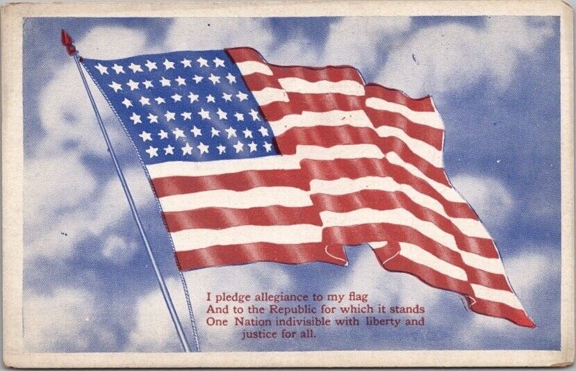 c1910s WWI Patriotic Greetings Postcard 