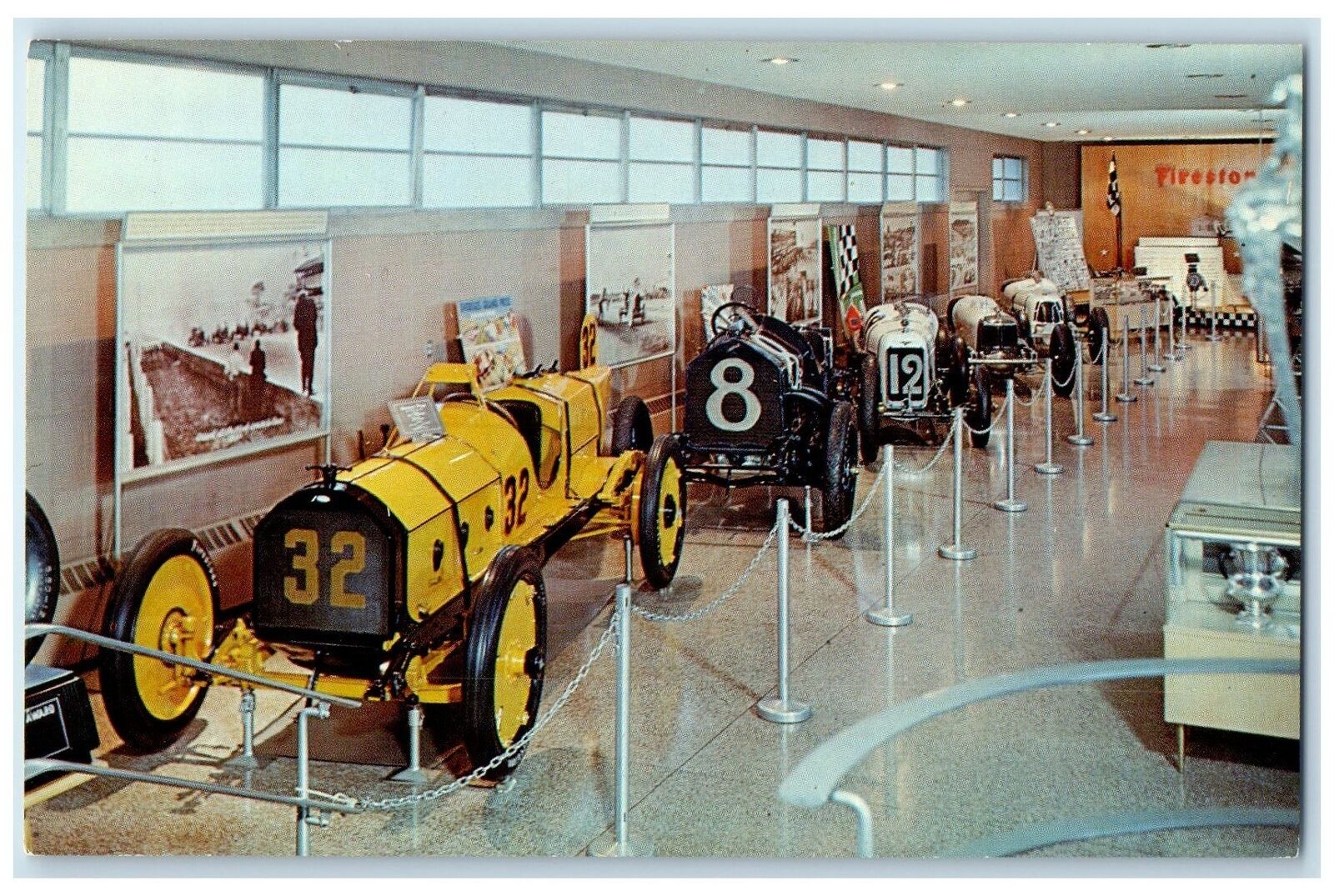 c1950's 500 Mile Race Museum Famous Race Cars Indianapolis Indiana IN Postcard