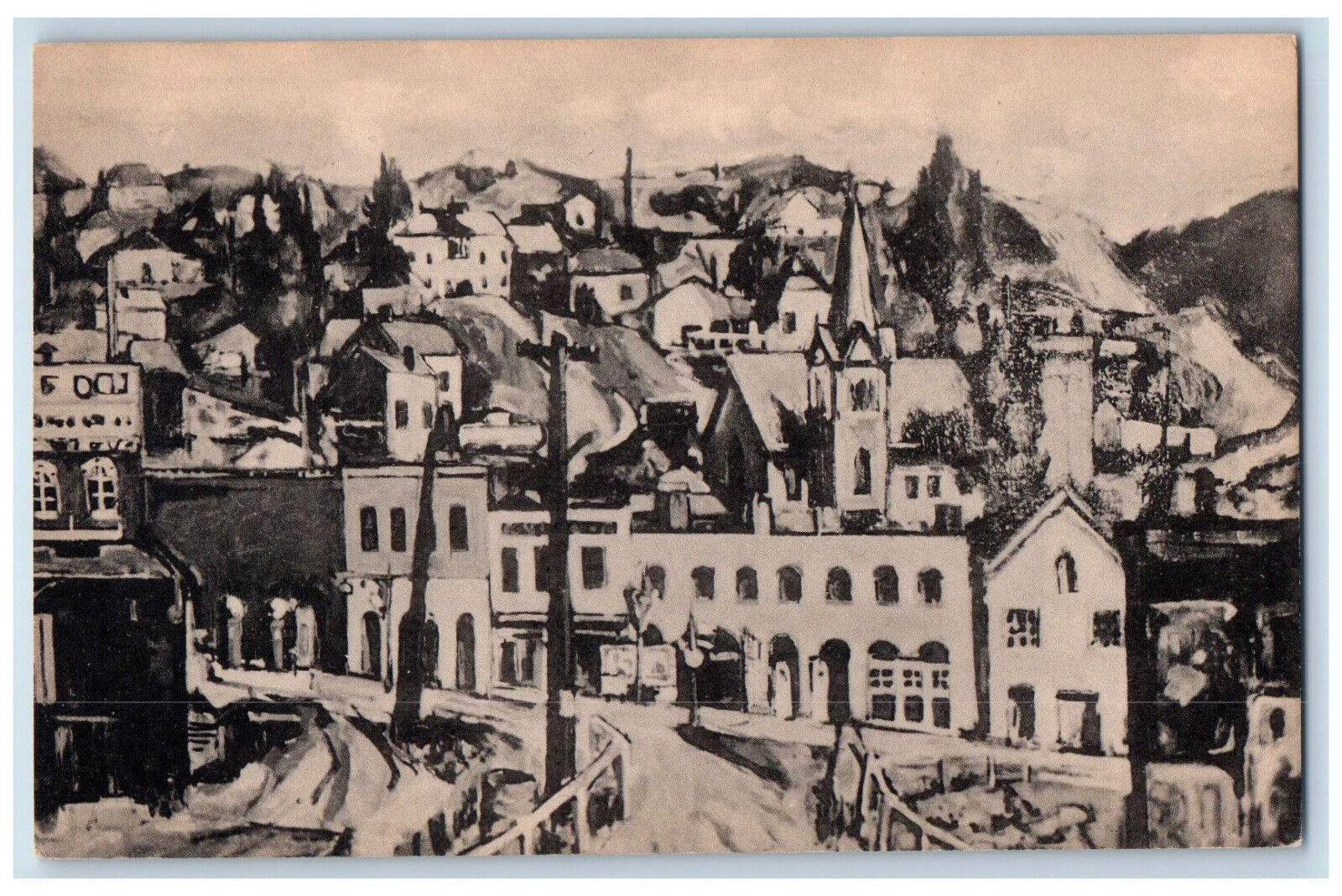 c1910 John Bageris Painting, Central City Hillside Colorado CO Postcard