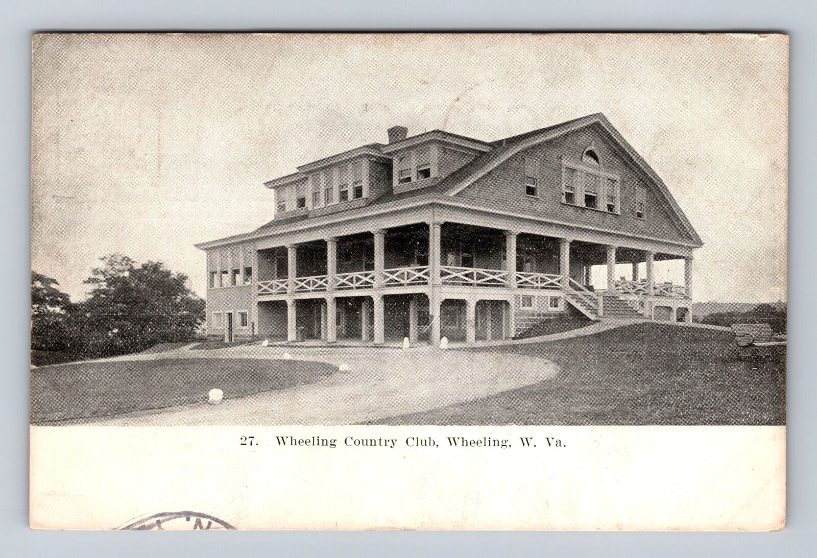 Wheeling WV-West Virginia, Wheeling Country Club, Vintage c1909 Postcard