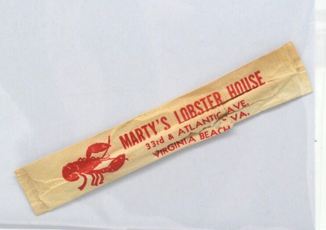 Vintage Marty's Lobster House - Virginia Beach - TOOTHPICK & PAPER HOLDER - RARE