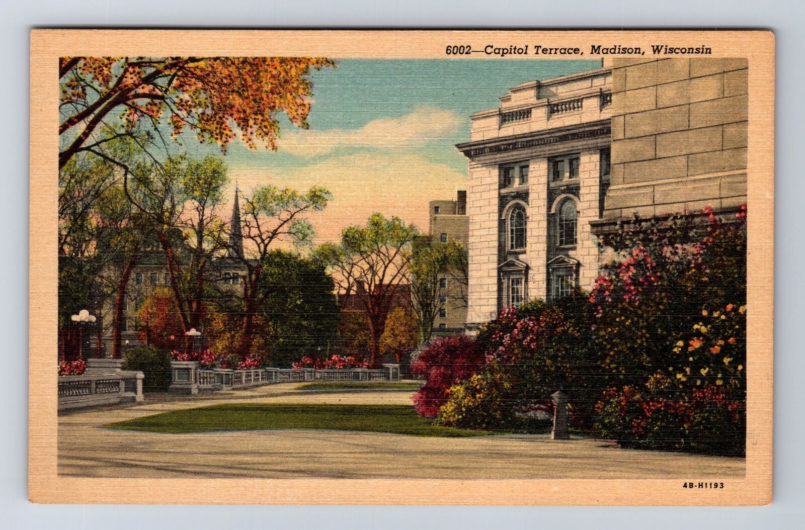 Madison WI-Wisconsin, Panoramic View Capitol Terrace, Antique Vintage Postcard