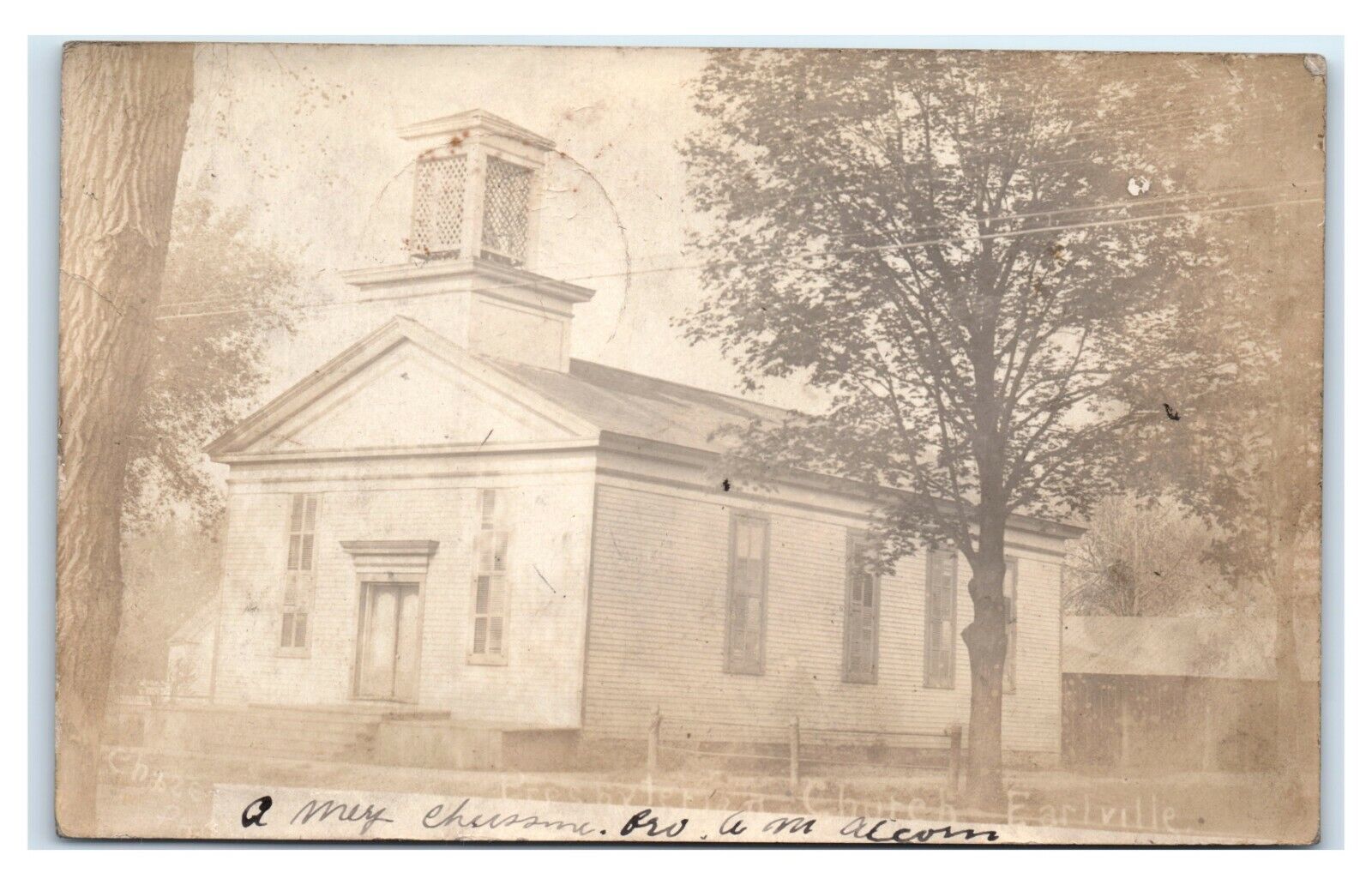 Postcard Presbyterian Church, Earlville IL 1906 RPPC N1