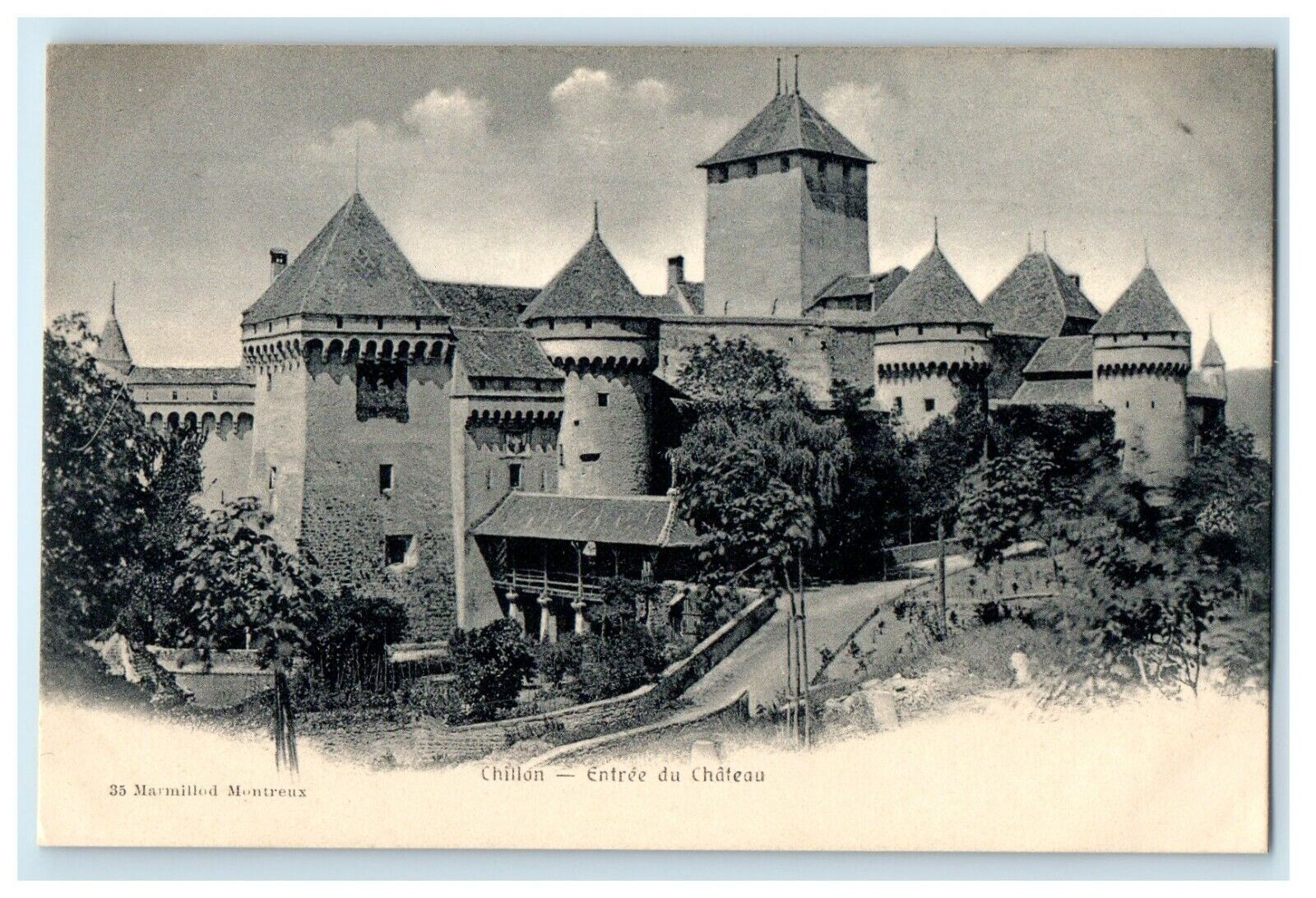 c1910's Entrance To Castle Veytaux Switzerland Antique Postcard
