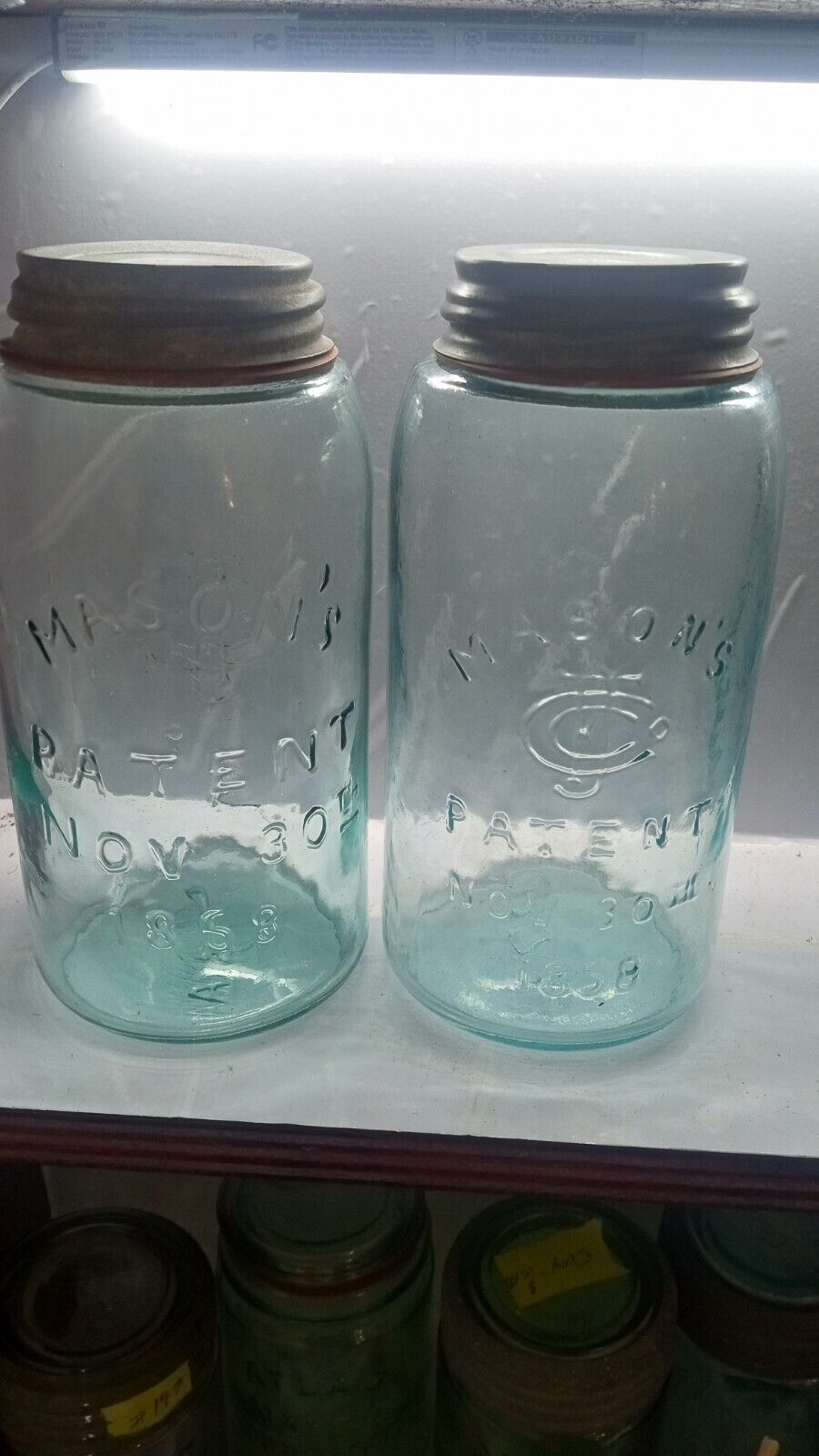 Two Mason\'s Patent 1858 Jars