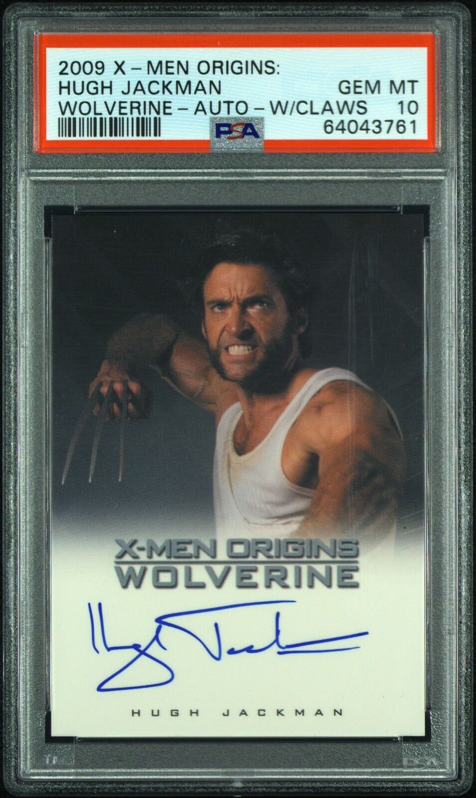 2009 Rittenhouse X-Men Origins Wolverine Hugh Jackman AUTO PSA 10 POP 2 Signed