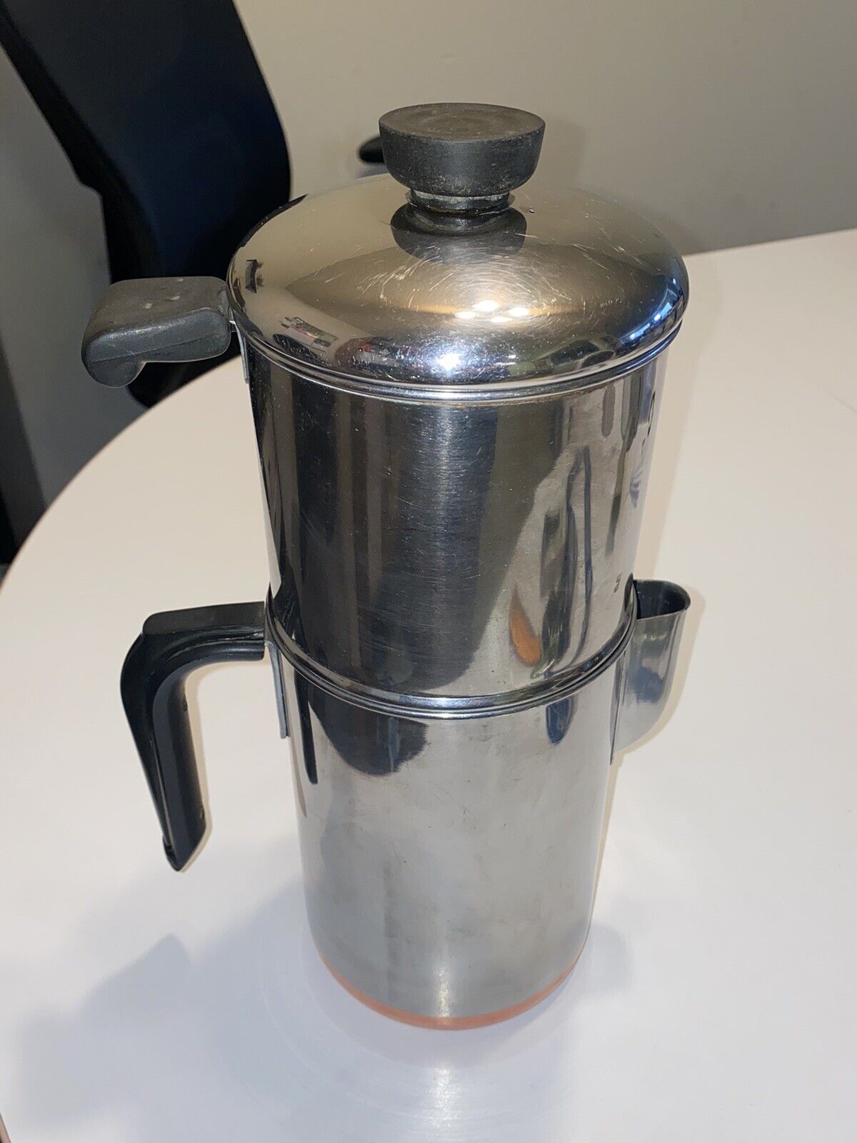 Revere Ware- PRE 1968 Riverside CA - Coffee Percolator Pot-Stainless/Copper