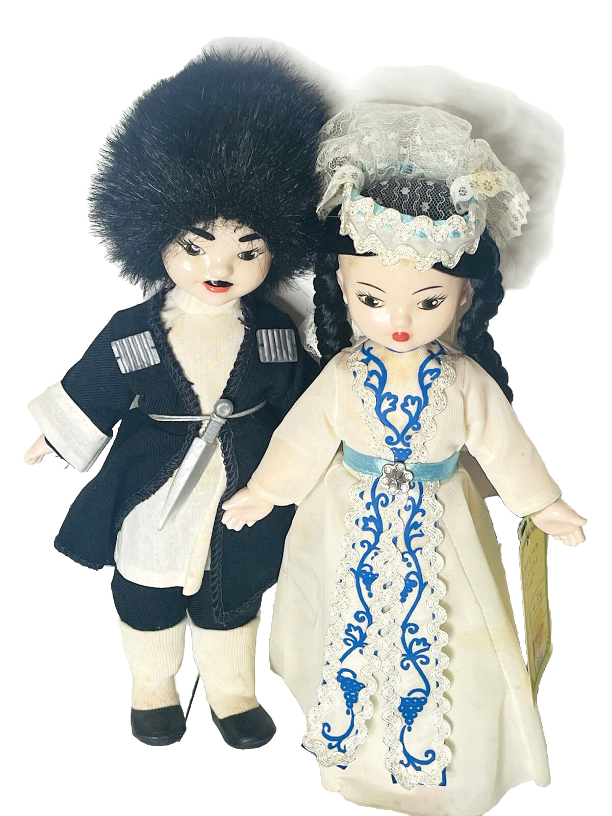 Two Vintage Leningrad USSR Russian Dolls Bride and Groom Dali & Dato 11\