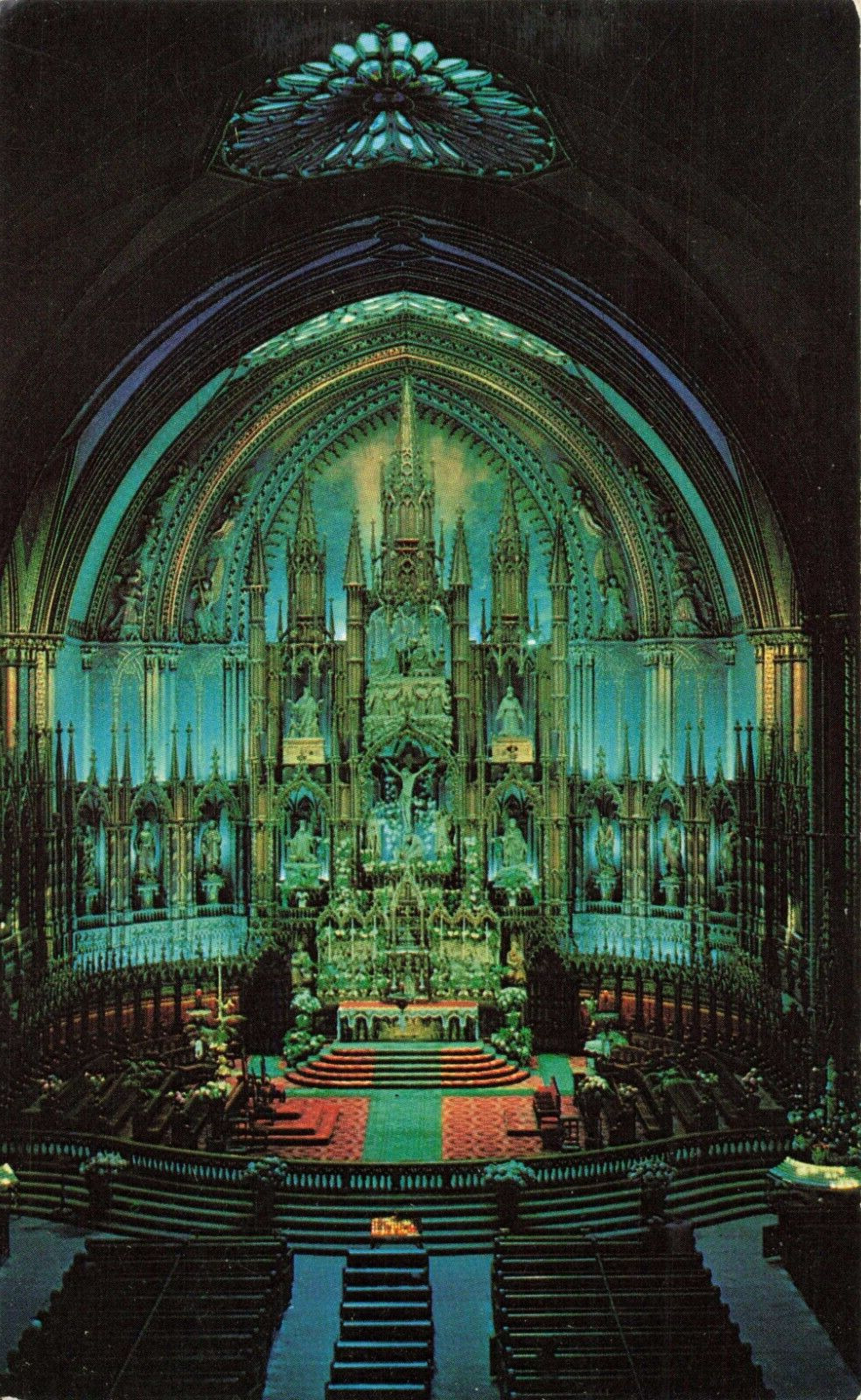 Montreal Quebec Canada, Notre-Dame Church Interior, Vintage Postcard