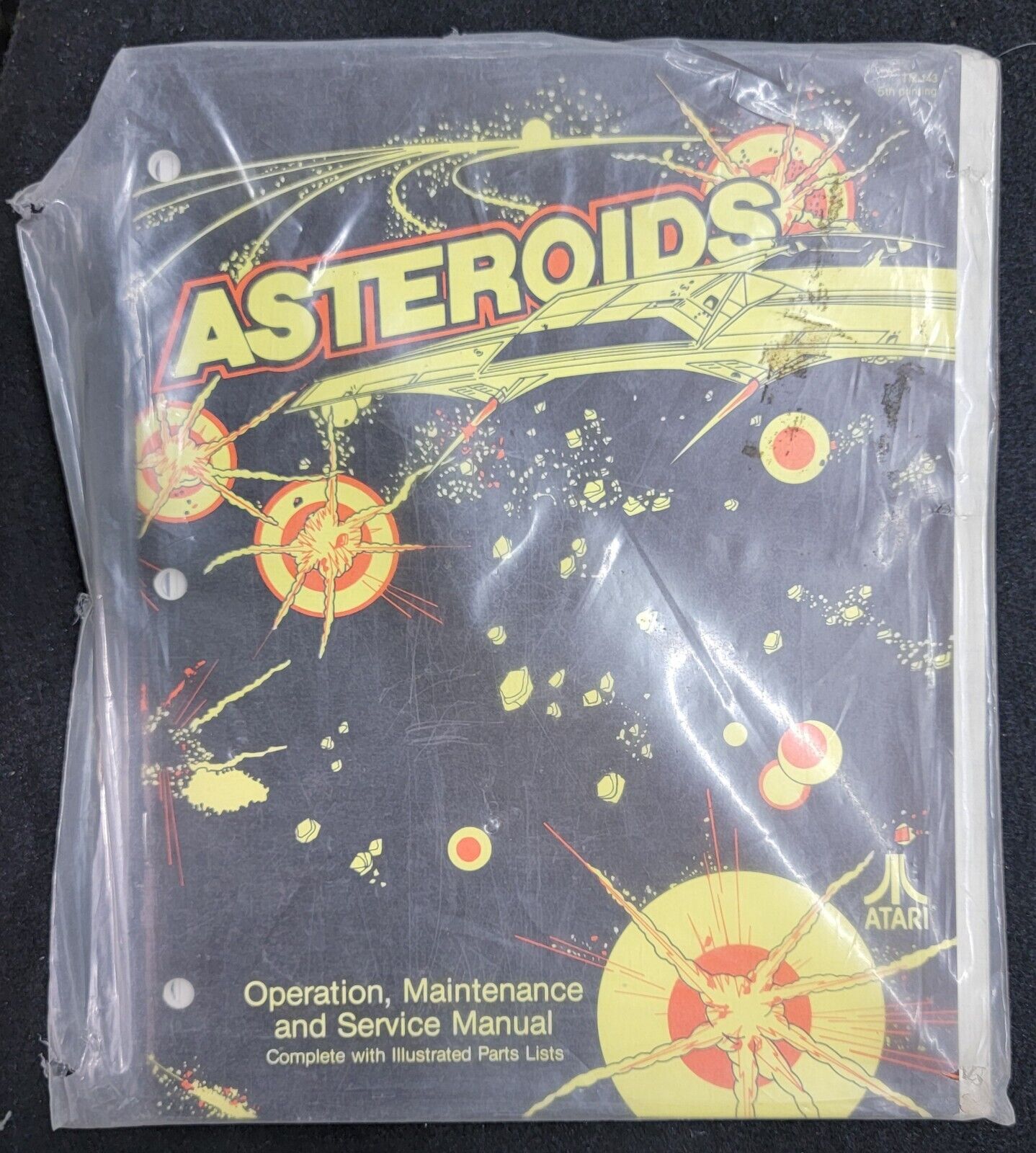 Atari Asteroids Arcade Game Manual In Original Plastic Wrap - 5th Printing 1979
