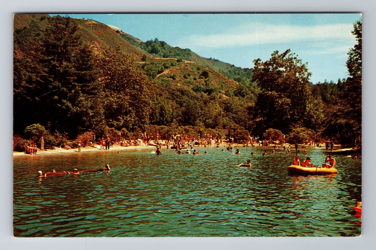 Big Sur CA-California, Big Sur Lodge Swimming Pool, Antique Vintage Postcard