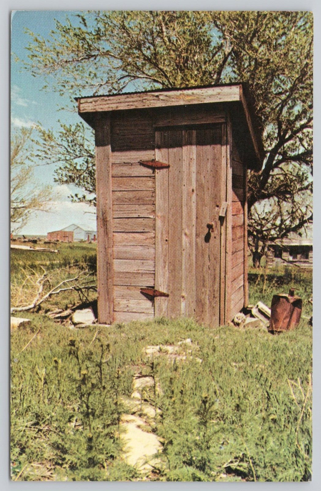 The Relief Station Prairie Privy Logan County Kansas Vintage Chrome Postcard