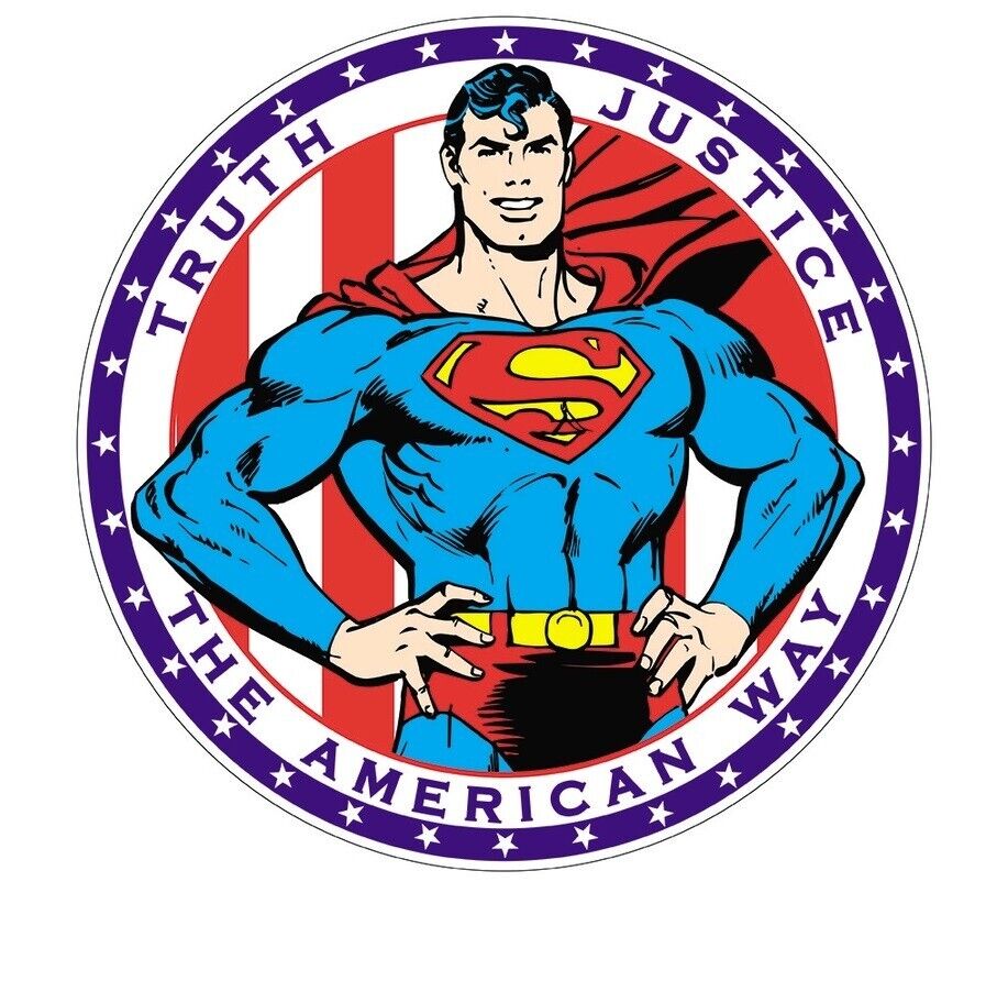 Superman Round Metal Sign Superhero Comic Truth, Justice and the American Way