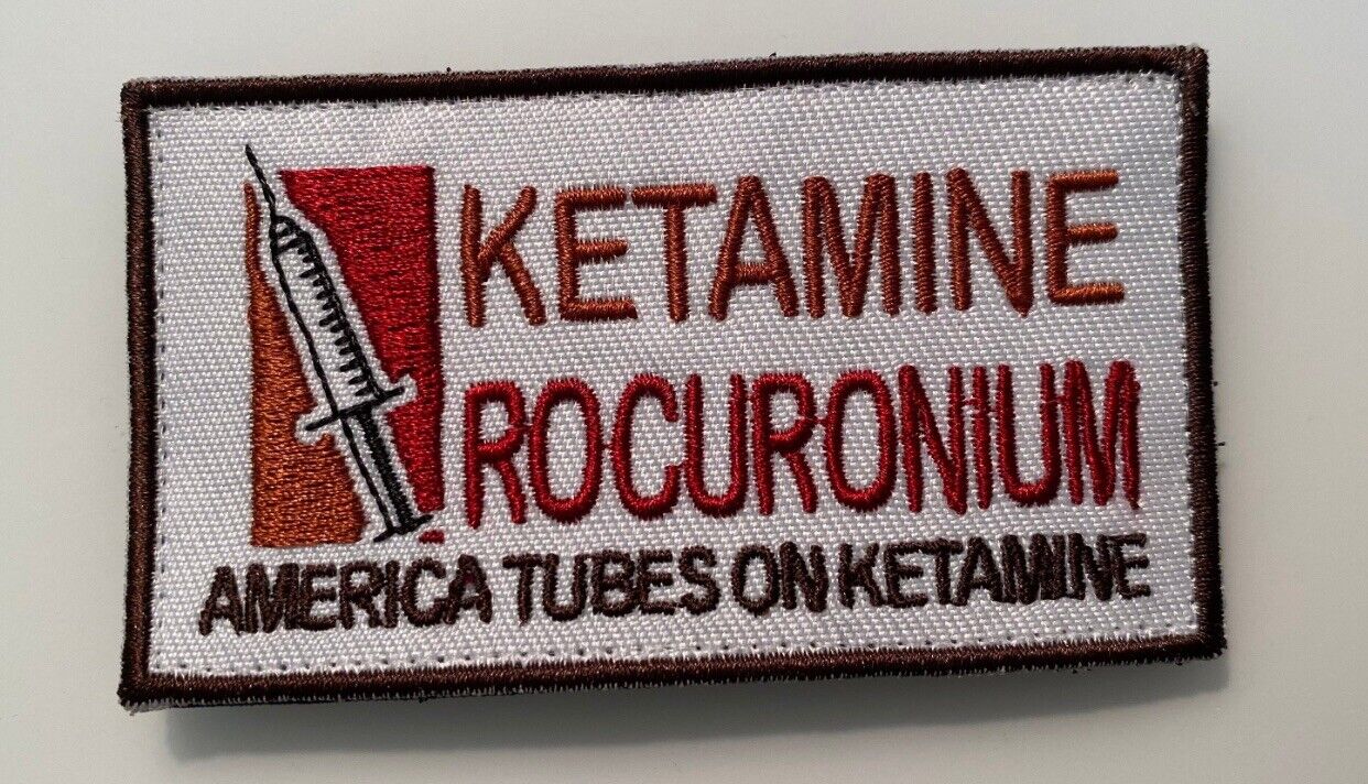 Ketamine And Rocuronium Patch EMS RSI Paramedic Anesthesia hook/ loop 3.5” X 2”