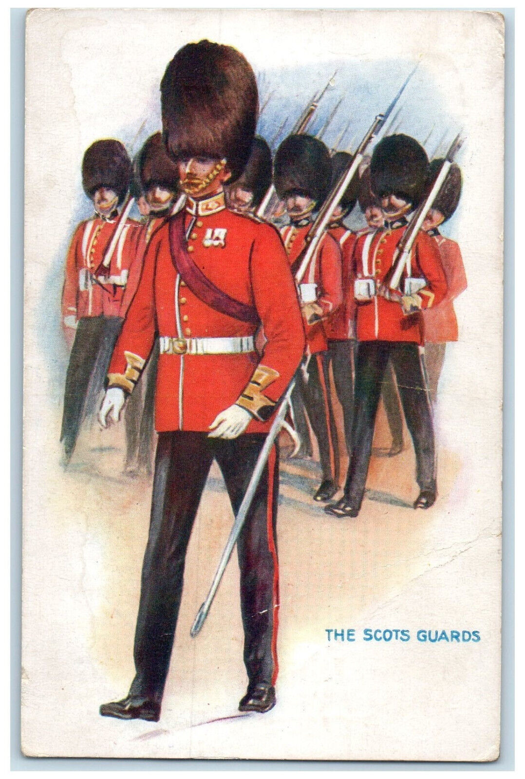 1919 The Scots Guards Marching Waldeck Saskatchewan Canada Posted Postcard