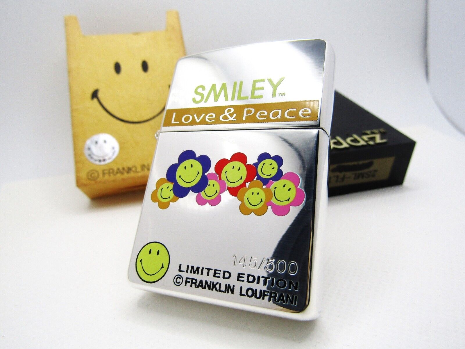 Smiley Love & Peace Limited Franklin Loufrani Zippo 1999 MIB Rare