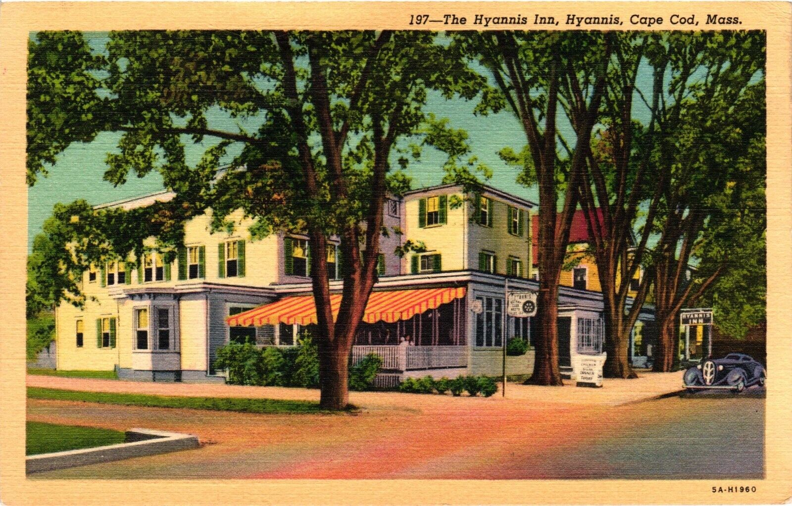 The Hyannis Inn Cape Cod Massachusetts MA Vintage Postcard Linen Un-Posted