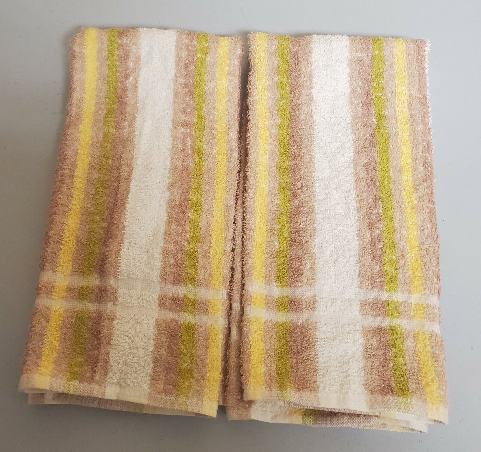 Vintage Penneys All Cotton Striped Hand Towels NWOT