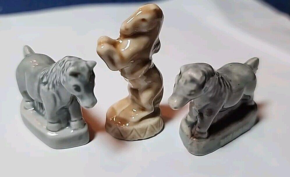 Lot of 3 Wade Whimsies Red Rose Tea Figurines Animal Horses