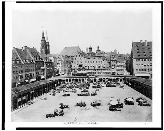 Photo:Nuremburg. Old market,Hauptmarkt,Germany,1860's