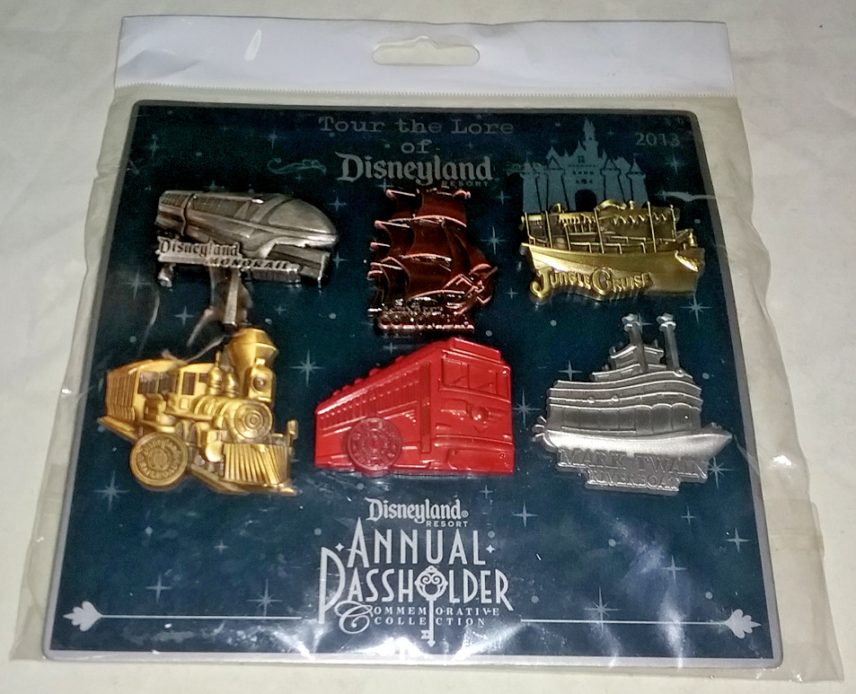 2013 Disneyland Annual Passholder ~ Tour the Lore ~ Park Transportation Pin Set