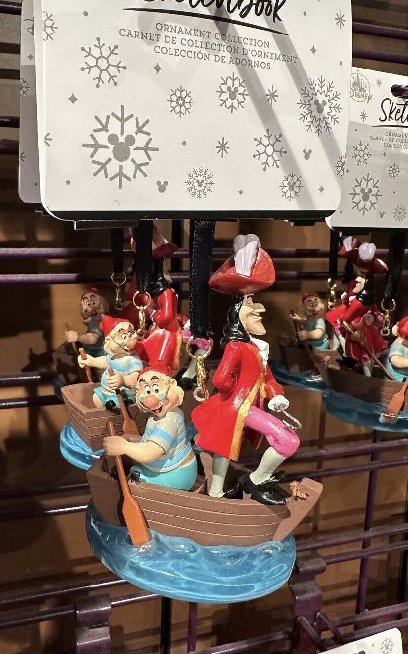 Disney Parks 2024 Sketchbook Christmas Ornament Villains Captain Hook Peter Pan